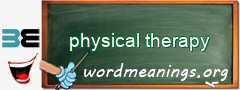 WordMeaning blackboard for physical therapy